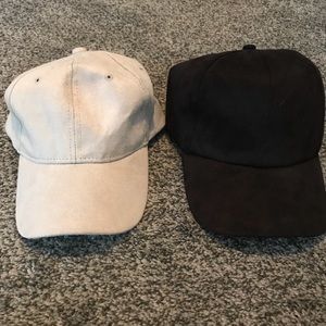 Black and grey suede hats